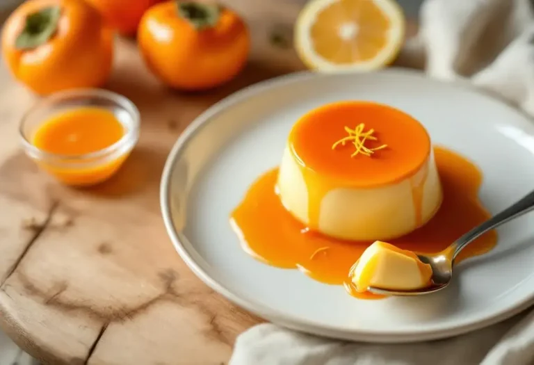 Flan d’automne ultra fondant : le coulis secret au kaki qui transforme votre dessert en recette chic minute