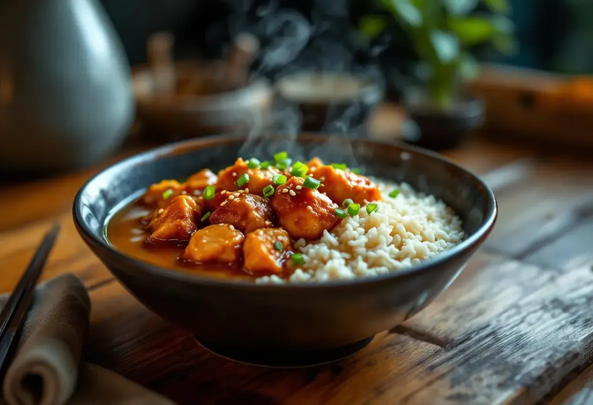 Attention, ce poulet caramélisé soja ail-gingembre va vous faire oublier toutes vos anciennes recettes de riz