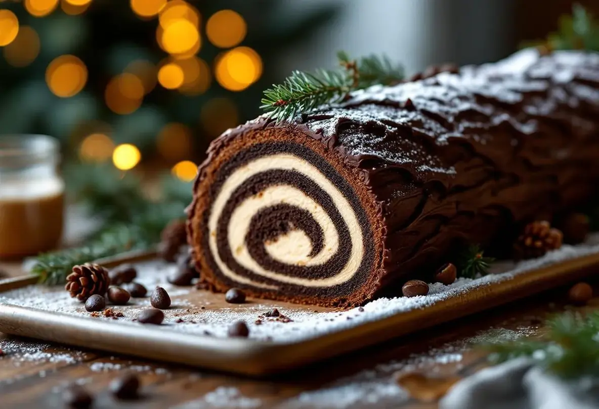Cette bûche au chocolat et café ultra fondante fait l’unanimité à Noël : chaque bouchée a le goût de la fête
