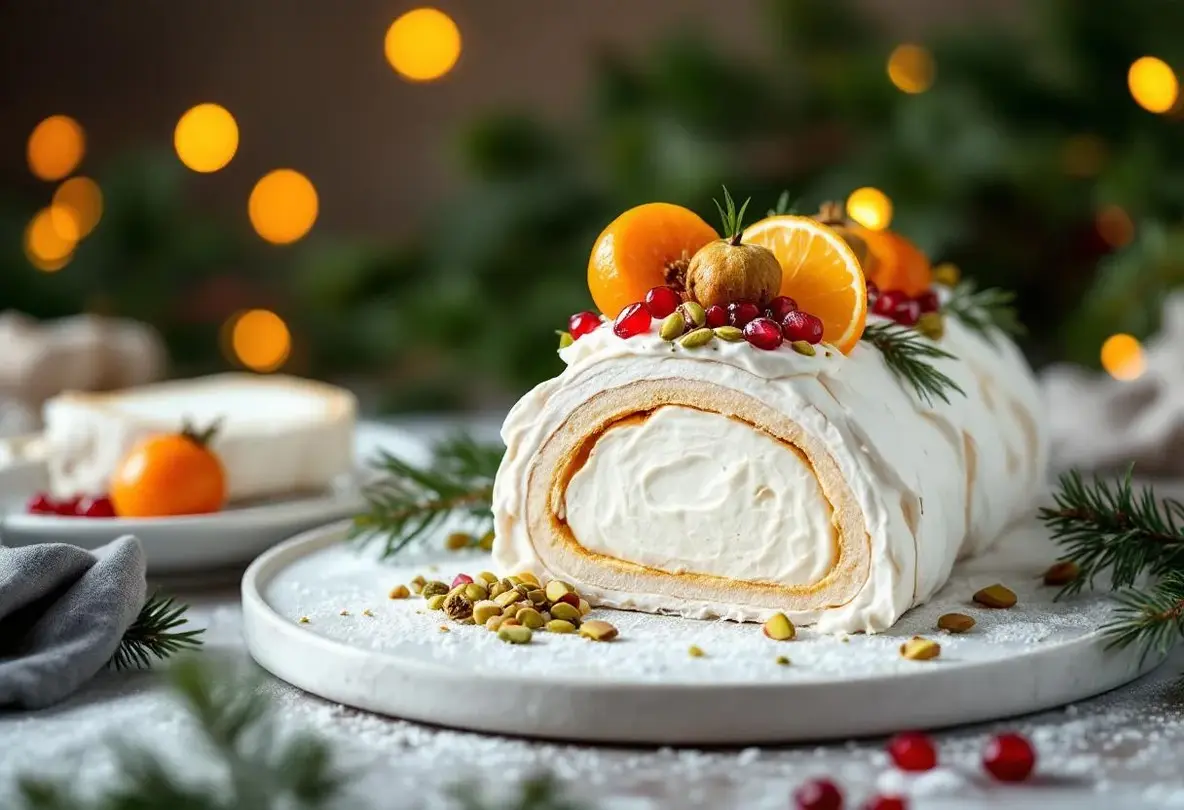 Cette bûche pavlova croustille et fond en bouche : le dessert ultra léger qui rend Noël magique