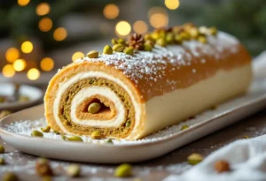 Envie d’épater à Noël ? Ce pâtissier dévoile sa bûche pistache fleur d’oranger à refaire sans prise de tête