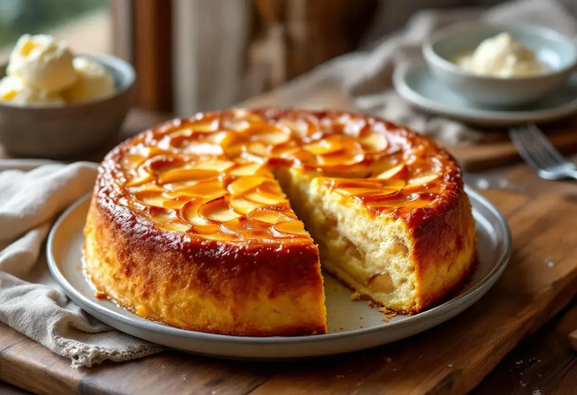 Gâteau pommes, beurre chaud et caramélisation : le trio magique qui sublime un dessert simple en chef‑d’œuvre
