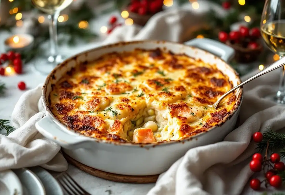 Oubliez la dinde : ce gratin ultra crémeux Saumon & Saint-Jacques est le plat de Noël idéal