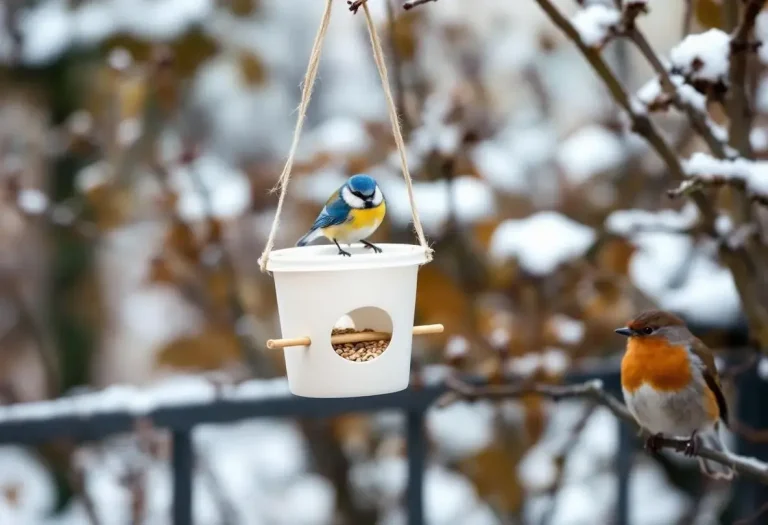 Arrêtez de jeter ce petit pot en plastique : il devient la mangeoire préférée des oiseaux cet hiver