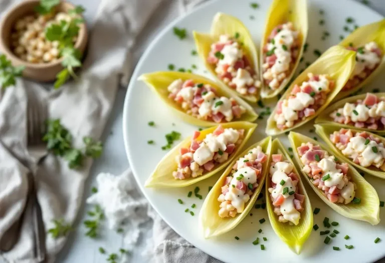 Bateaux d’endives au jambon et au fromage frais ultra express
