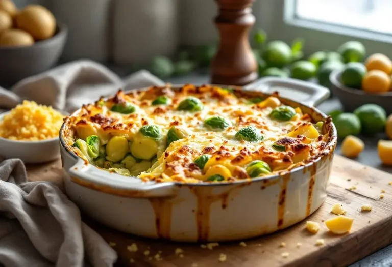Ce gratin de choux de Bruxelles et pommes de terre, sublimé par une cuisson préparatoire, s’impose comme un plat d’hiver incontournable