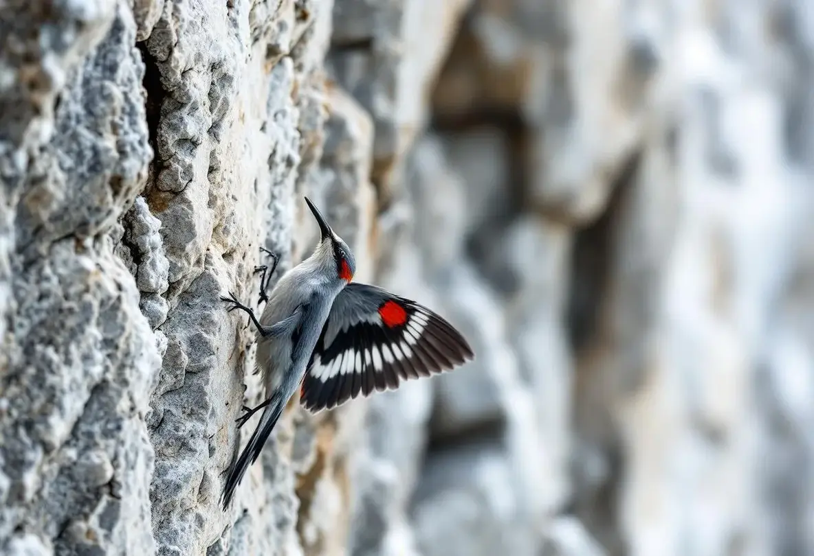 Le tichodrome échelette : l’oiseau-papillon des falaises, discret joyau caché des montagnes