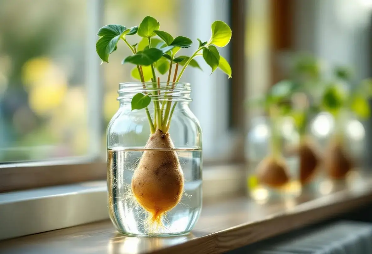 Potager : ce tubercule oublié dans la corbeille offre une douzaine de plants gratuits grâce à cette astuce avec un simple bocal