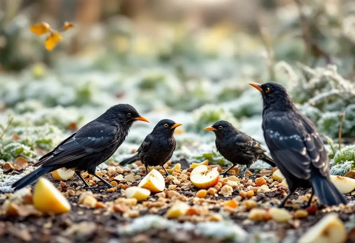 Pourquoi les merles boudent les mangeoires quand le froid s’installe (et comment bien les nourrir en hiver)