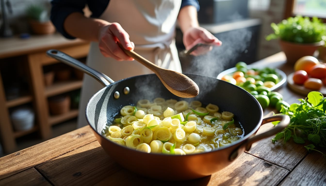 découvrez la recette simple et raffinée de la fondue de poireaux, élaborée par un chef étoilé pour sublimer vos plats avec élégance.