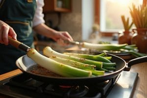 Comment réussir des poireaux grillés à la poêle facilement