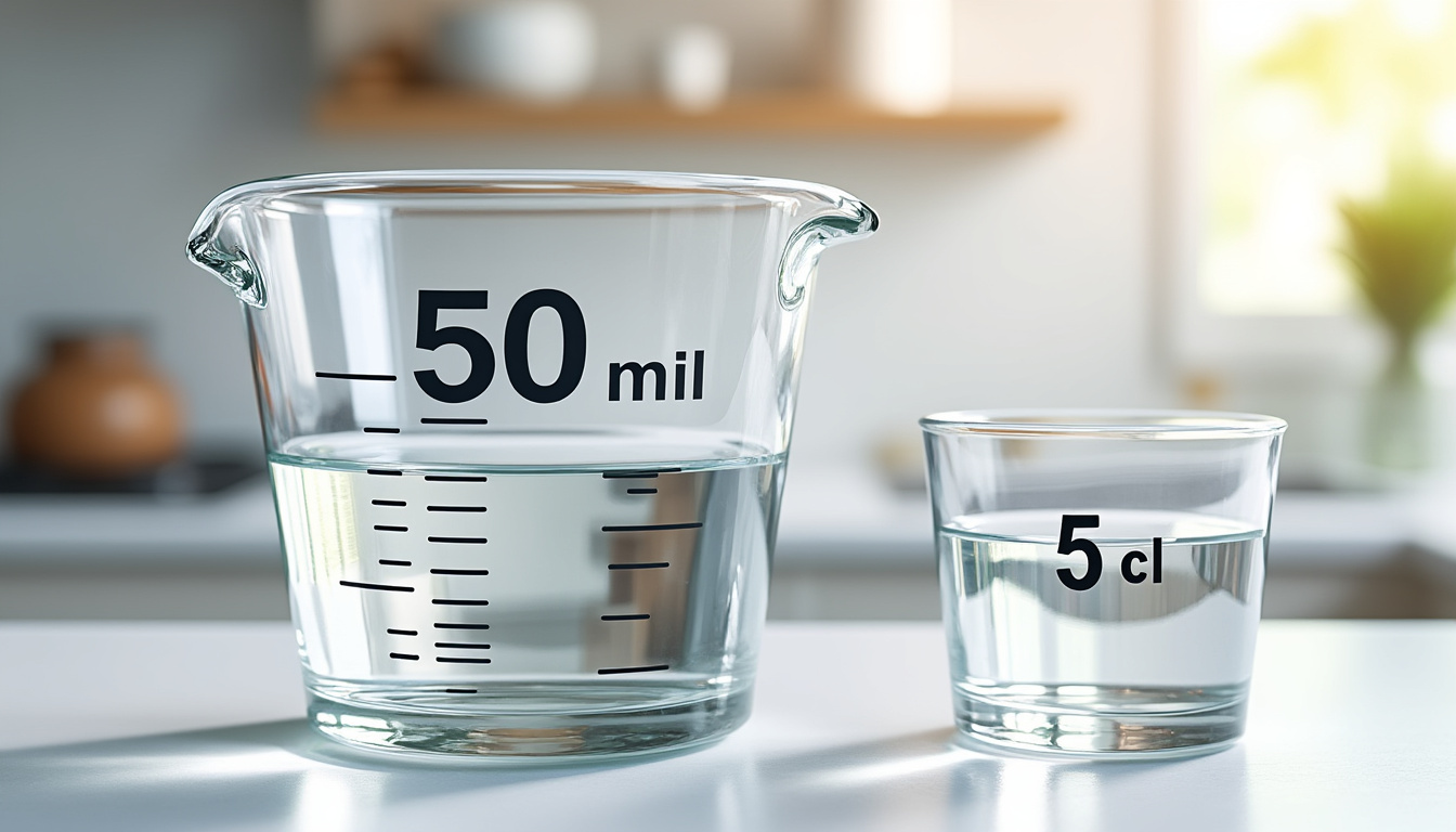Comment convertir 50 ml en centilitres facilement apprenez à convertir rapidement 50 ml en centilitres grâce à notre méthode simple et claire, idéale pour toutes vos mesures culinaires et scientifiques.