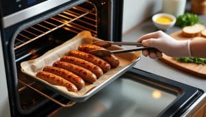 découvrez nos astuces simples et efficaces pour réussir la cuisson des saucisses au four à coup sûr, et savourez un plat délicieux et parfaitement cuit.