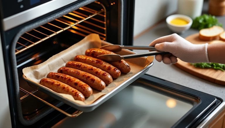 découvrez nos astuces simples et efficaces pour réussir la cuisson des saucisses au four à coup sûr, et savourez un plat délicieux et parfaitement cuit.