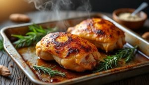 Temps de cuisson parfait pour une cuisse de poulet au four croustillante