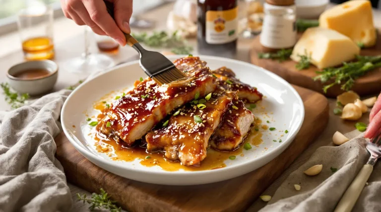 Délicieux travers de porc au miel et sauce soja au four travers de porc au miel et sauce soja au four