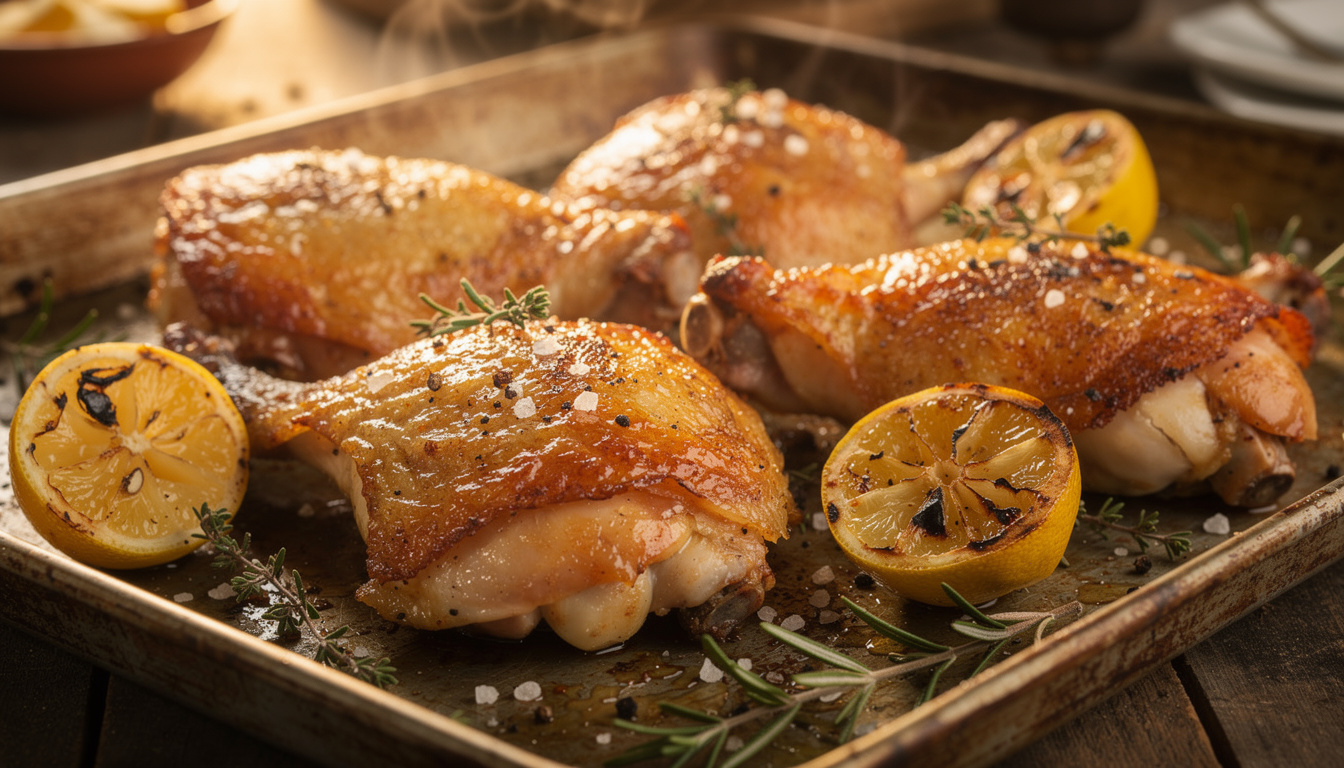 Cuisse de poulet au four croustillante : recette facile pour un plat savoureux découvrez notre recette facile de cuisse de poulet au four croustillante pour un plat savoureux et rapide à préparer. parfait pour un repas gourmand en toute simplicité.
