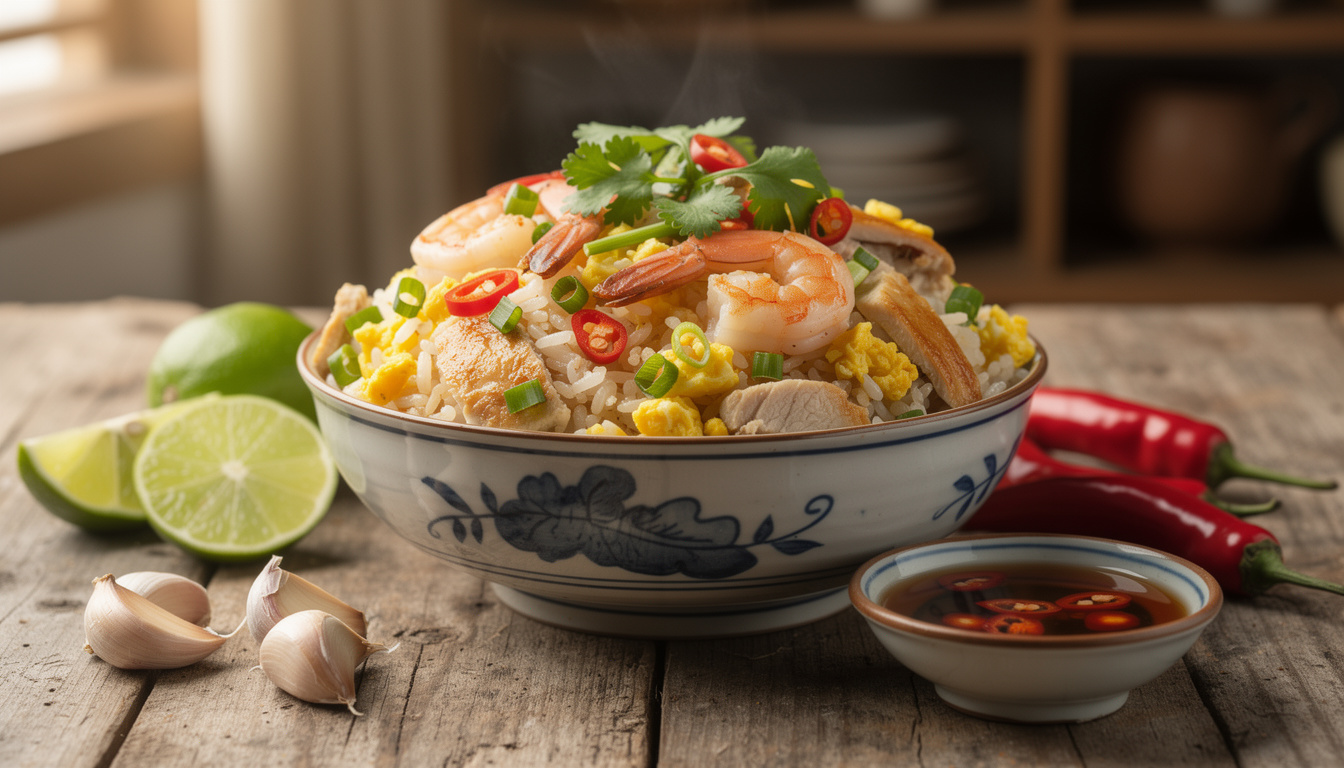 Découvrez khao pad : la recette traditionnelle du riz sauté thaïlandais découvrez la recette traditionnelle du khao pad, le délicieux riz sauté thaïlandais, facile à préparer et riche en saveurs authentiques.