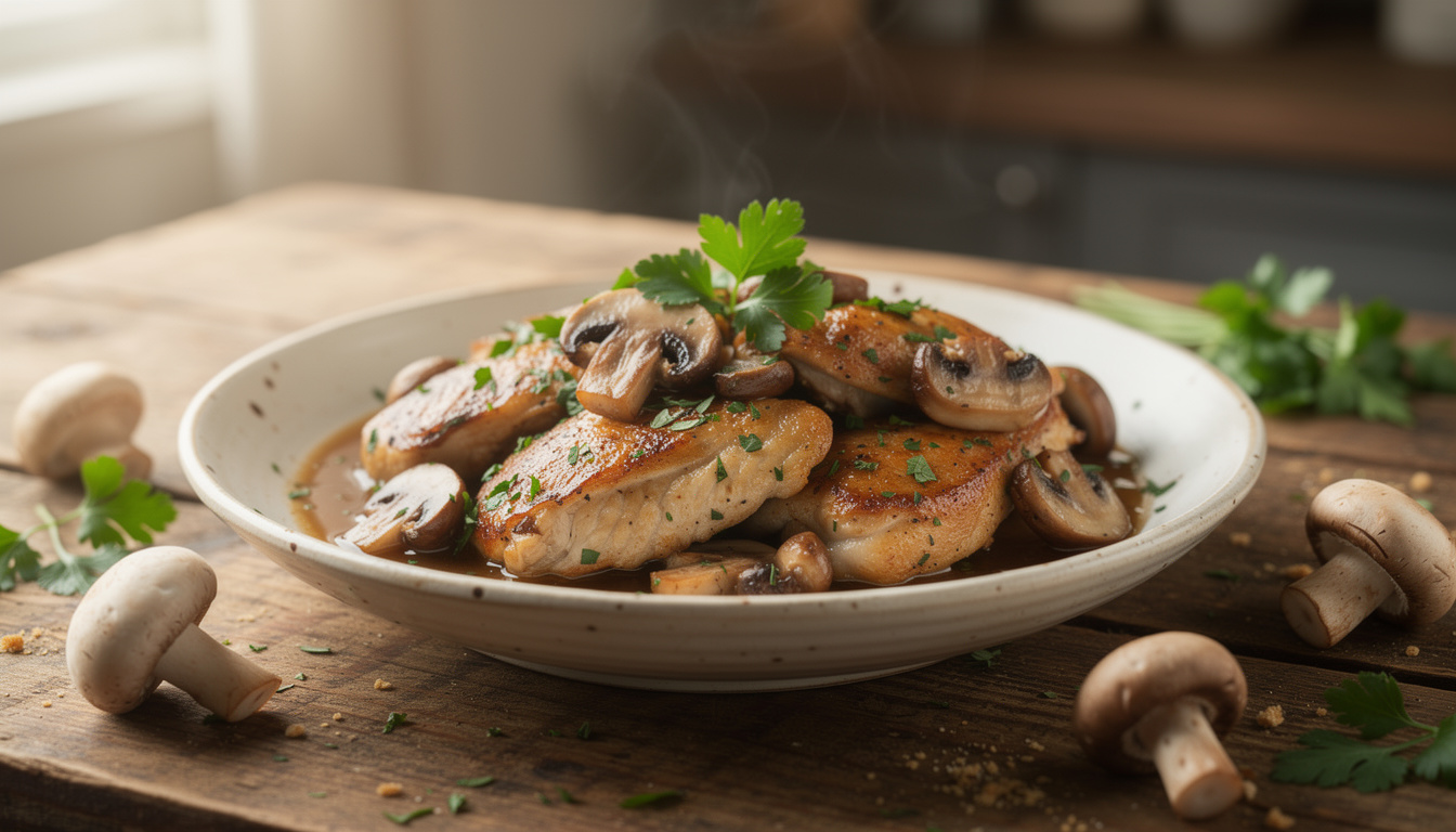 Recette facile de poulet aux champignons sans crème pour un plat savoureux découvrez une recette facile et savoureuse de poulet aux champignons sans crème, parfaite pour un repas léger et gourmand en toute simplicité.